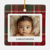 Speelde Eerste Kerst Grootouders Foto Kerst Keramisch Ornament (Achterkant)