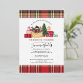 Speelde Favoriete Dingen Kerst Rustiek Folie Feestdagenkaart (Staand Voorkant)