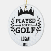 Speelde veel Golf & Custom Name Keramisch Ornament (Links)