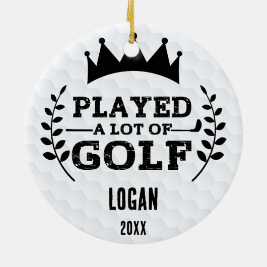 Speelde veel Golf & Custom Name Keramisch Ornament (Achterkant)