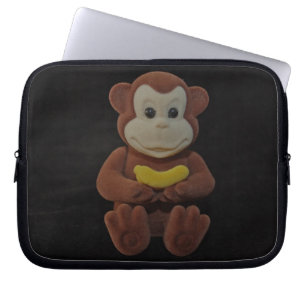 Speelgoed aap met een Banana-laptophoes Laptop Sleeve