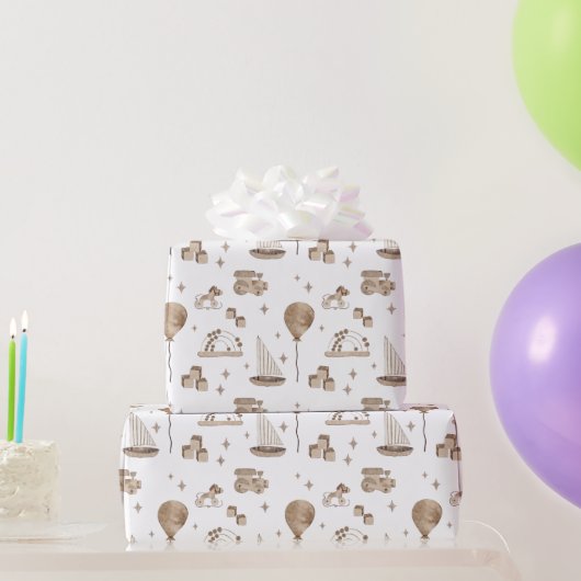  Speelgoed abacus, Rocking Horse, Blokken, Boat Cadeaupapier (Feestgeschenken)