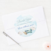 Speelgoed Airplane Travel Baby shower Verjaardag B Ronde Sticker (Envelop)