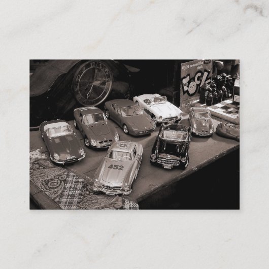 Speelgoed auto's, foto van Mini Visitekaartje (Voorkant)