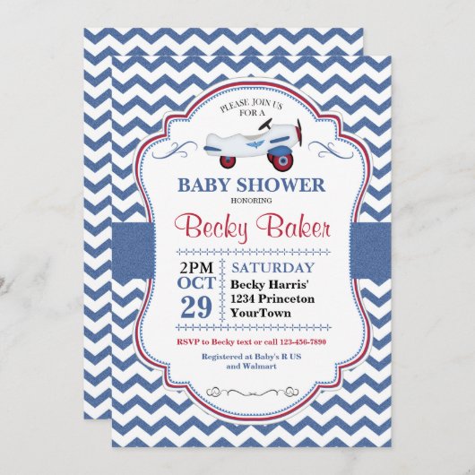  Speelgoed Baby shower Kaart (Voorkant / Achterkant)