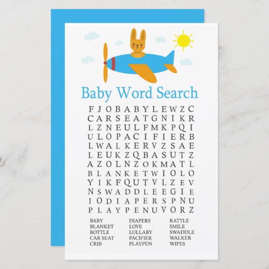 Speelgoed Baby shower Word Search Game (Voorkant / Achterkant)