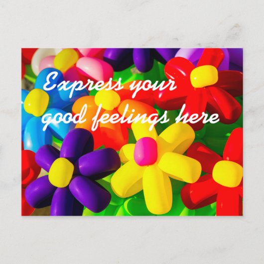 Speelgoed ballonbloemen briefkaart (Voorkant)