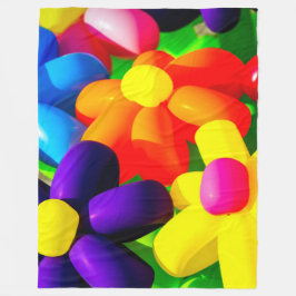 Speelgoed ballonbloemen fleece deken