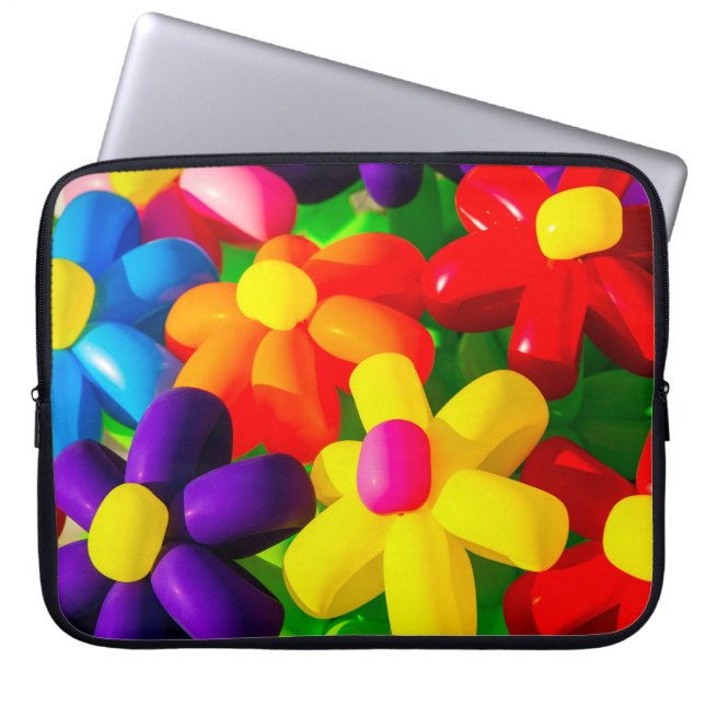 Speelgoed ballonbloemen laptop sleeve (Voorkant)