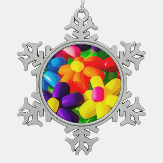 Speelgoed ballonbloemen tin sneeuwvlok ornament (Voorkant)