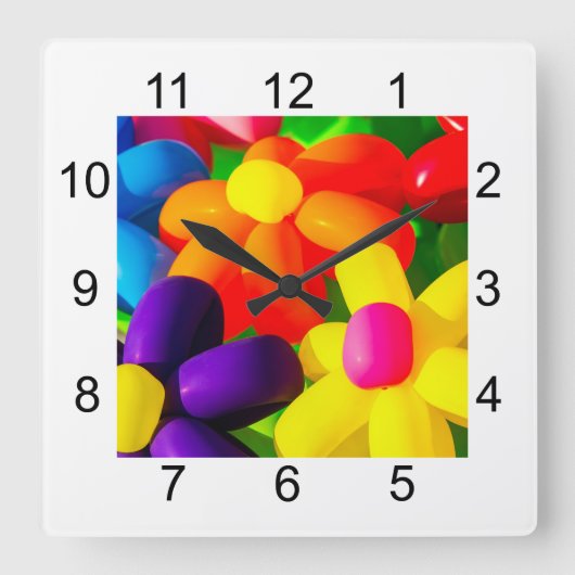 Speelgoed ballonbloemen vierkante klok (Voorkant)