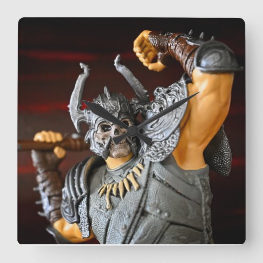 Speelgoed Barbarian ontworpen Vierkante Klok (Voorkant)