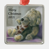 Speelgoed Beer pasta aangepast kerstjaar Metalen Ornament (Voorkant)