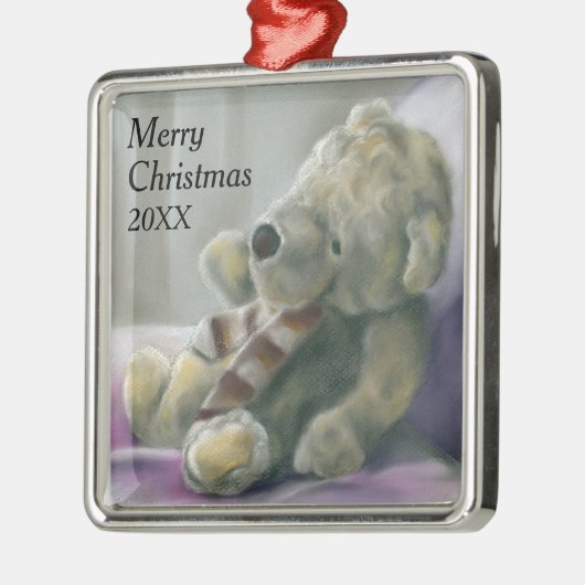 Speelgoed Beer pasta aangepast kerstjaar Metalen Ornament (Links)