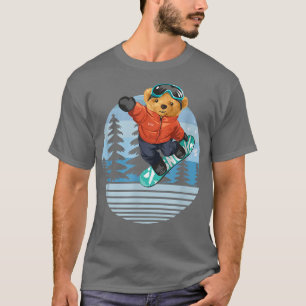 Speelgoed Beer Snowboarding Forest Natuur Snow T-shirt
