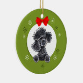 Speelgoed Black Poodle-kerstkast Keramisch Ornament (Rechts)