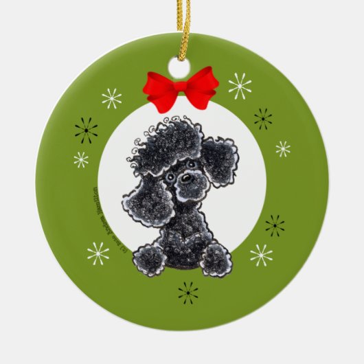 Speelgoed Black Poodle-kerstkast Keramisch Ornament (Voorkant)