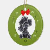 Speelgoed Black Poodle-kerstkast Keramisch Ornament (Links)