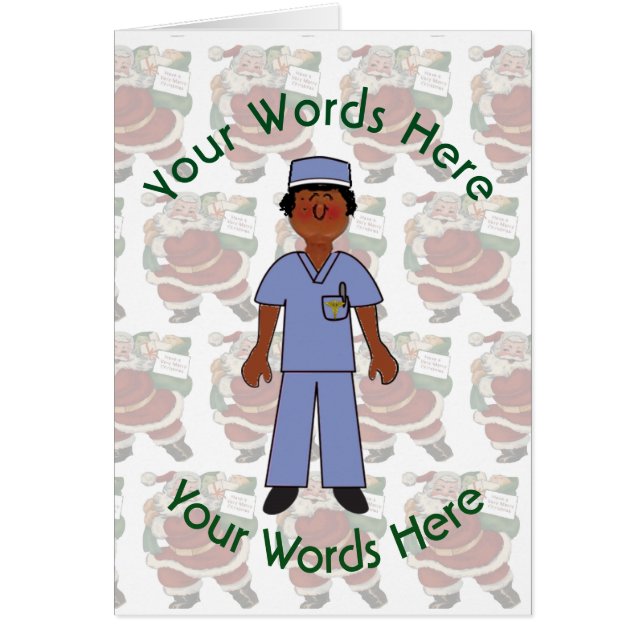 Speelgoed Black Vrouw Doctor, aangepast kerstfeest (Voorkant)