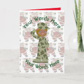 Speelgoed Black Vrouw Soldaat - Aangepast kerstfee Feestdagen Kaart (Voorkant)