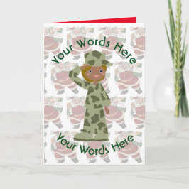 Speelgoed Black Vrouw Soldaat - Aangepast kerstfee Feestdagen Kaart