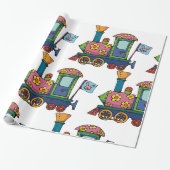 Speelgoed Bloem Trein Cadeaupapier (Uitgerold)