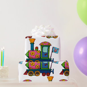 Speelgoed Bloem Trein Cadeaupapier