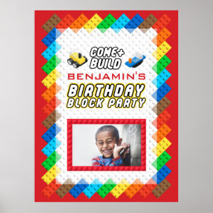 Speelgoed Blok Bouw Thema Verjaardagsfeest Poster