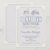 speelgoed blokkeert baby shower-uitnodiging,  peda kaart (Voorkant / Achterkant)