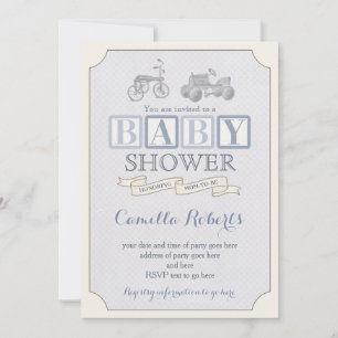 speelgoed blokkeert baby shower-uitnodiging,  peda kaart