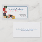 Speelgoed Blokken Visitekaartje voor dagverzorging (Voorkant / Achterkant)