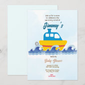 Speelgoed Boat Baby shower Kaart (Voorkant / Achterkant)