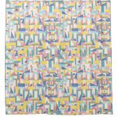 Speelgoed bouwsteen mensen huisdieren katten honde douchegordijn (Voorkant)