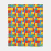 Speelgoed bouwstenen bouwpatroon fleece deken (Voorkant)