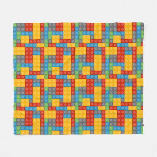 Speelgoed bouwstenen bouwpatroon fleece deken (Voorkant (Horizontaal))