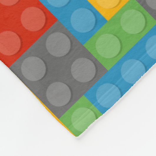 Speelgoed bouwstenen bouwpatroon fleece deken (Hoek)