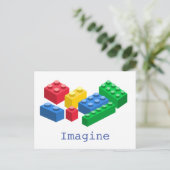 Speelgoed bouwstenen kleurrijke kinderen briefkaart (Staand voorkant)