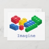 Speelgoed bouwstenen kleurrijke kinderen briefkaart (Voorkant / Achterkant)