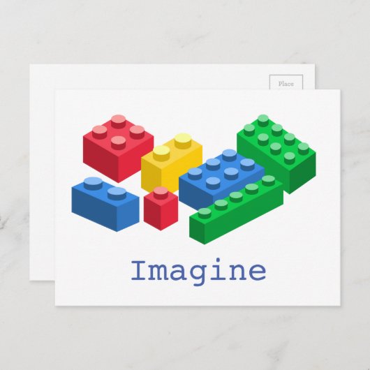 Speelgoed bouwstenen kleurrijke kinderen briefkaart (Voorkant / Achterkant)