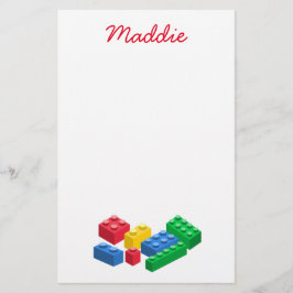 Speelgoed bouwstenen kleurrijke kinderen briefpapier