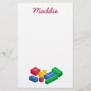 Speelgoed bouwstenen kleurrijke kinderen briefpapier