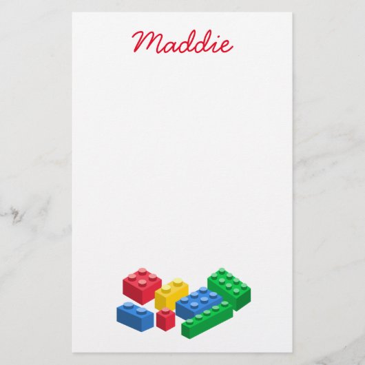 Speelgoed bouwstenen kleurrijke kinderen briefpapier (Voorkant)