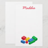 Speelgoed bouwstenen kleurrijke kinderen briefpapier (Voorkant / Achterkant)