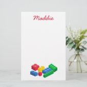 Speelgoed bouwstenen kleurrijke kinderen briefpapier (Staand voorkant)