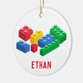 Speelgoed bouwstenen kleurrijke kinderen keramisch ornament (Links)