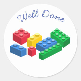 Speelgoed bouwstenen kleurrijke kinderen ronde sticker