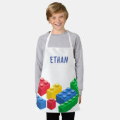 Speelgoed bouwstenen kleurrijke kinderen schort (Gedragen)