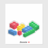 Speelgoed bouwstenen kleurrijke kinderen sticker (Vel)