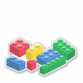 Speelgoed bouwstenen kleurrijke kinderen sticker (Voorkant)