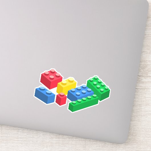 Speelgoed bouwstenen kleurrijke kinderen sticker (Detail)